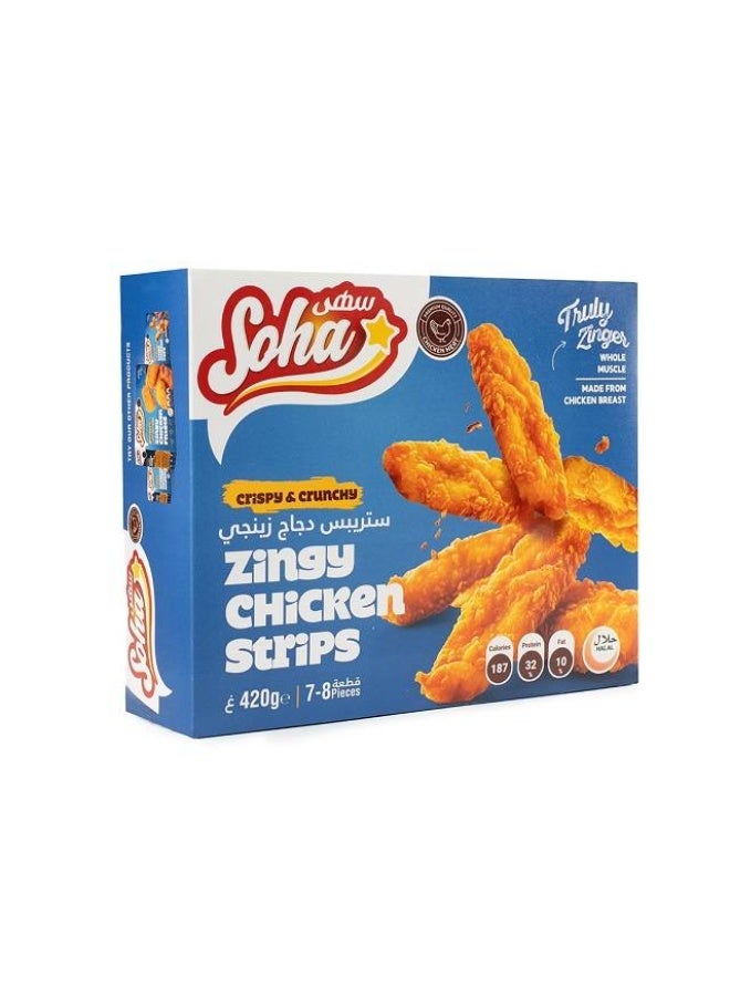 Zingy Chicken Strips, 420g - 7-8 Pcs, UAE