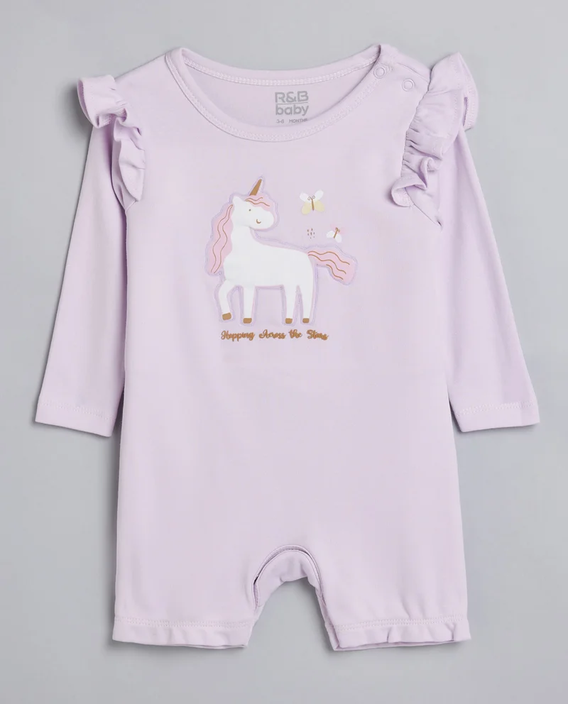 أر أند بي 3 Pack Printed Rompers with Long Sleeves
