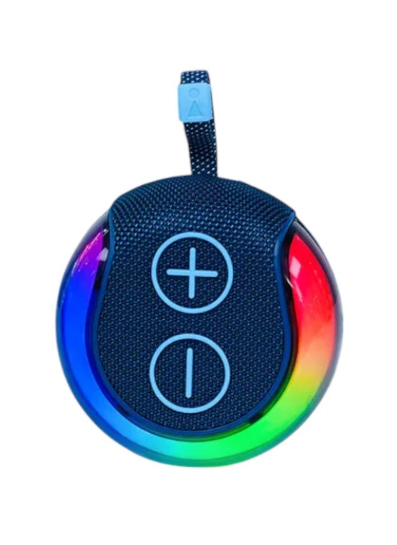 S40 Mini Wireless Bluetooth Speaker with Full Body RGB Light Show – Portable Bluetooth Speaker with TWS Pairing, AUX-In, TF Card Slot, USB-C, FM Radio – Loud Stereo Sound Speaker for Indoor & Outdoor Parties, Travel, and Home Use – Blue