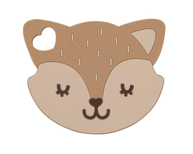 Pearhead Fox Silicone Baby Teether, Teething Toy for Babies 0+ Months, BPA Free Teether, Safe and Gentle Teething Relief - Image 1