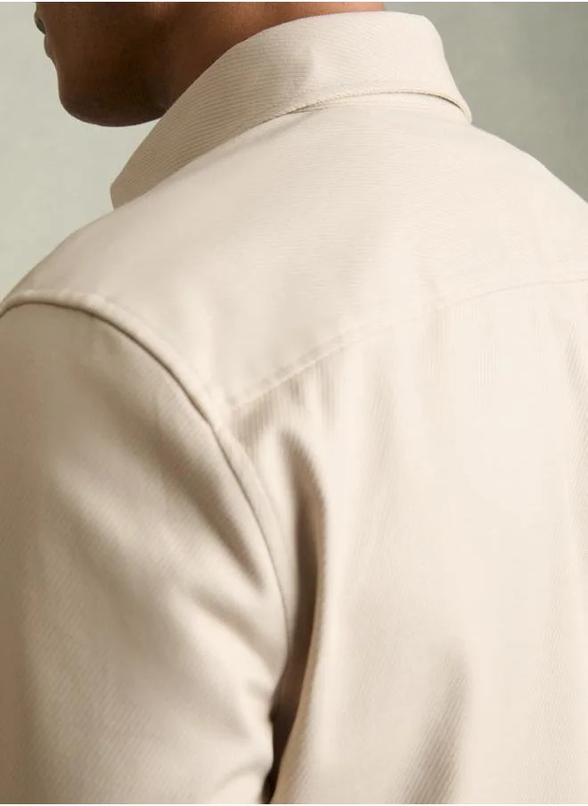 REISS Ls Twin Pocket Textured Overshirt