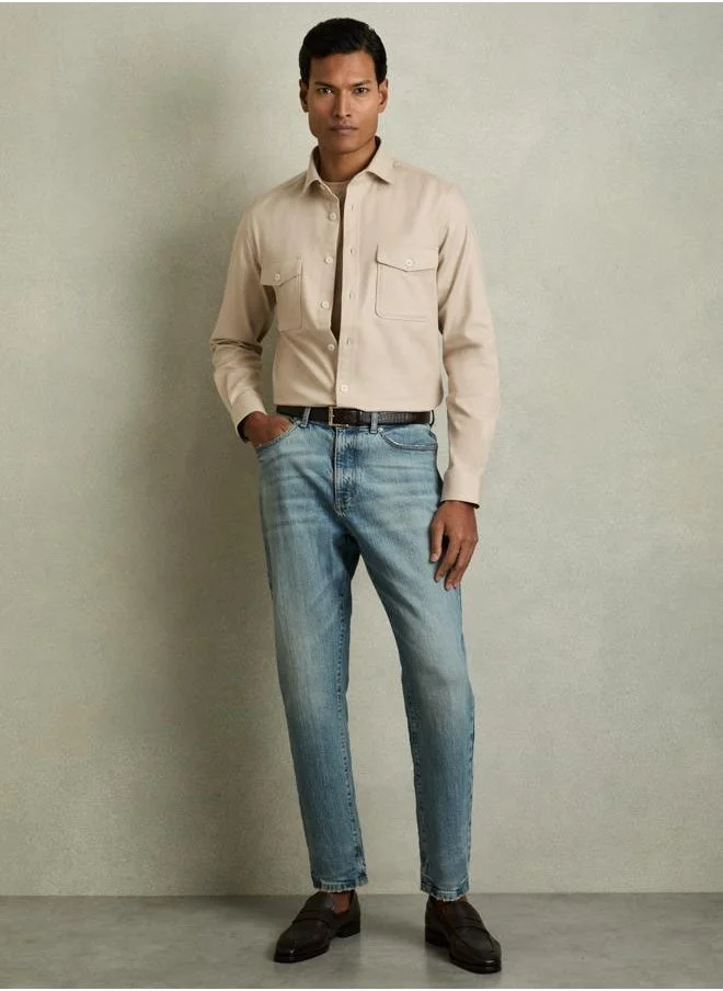 REISS Ls Twin Pocket Textured Overshirt