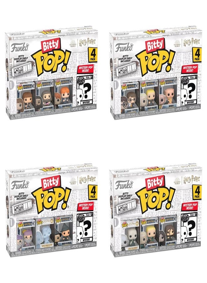Funko مجموعة فنكو بيتي بوب! هاري بوتر 4-باك - 16 شخصية مصغرة تضم شخصيات هوجوورتس وشخصيات غامضة - Image 1