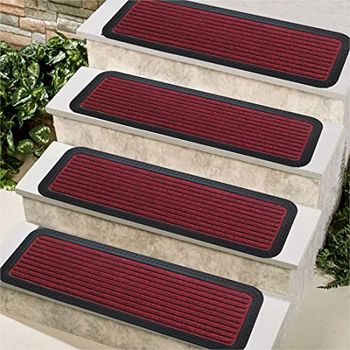 ATMAH Polypropylene Step Mat 25x75 cm | Anti Slip Floor Mat for Stairs, Entryway & Covered Outdoor Use | Durable & Easy to Clean | Red - Image 3