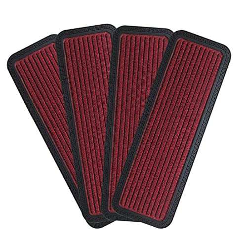 ATMAH Polypropylene Step Mat 25x75 cm | Anti Slip Floor Mat for Stairs, Entryway & Covered Outdoor Use | Durable & Easy to Clean | Red - Image 5