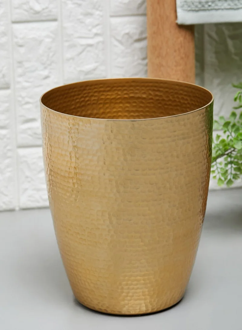 Premier Allegra Hammered Gold Waste Bin