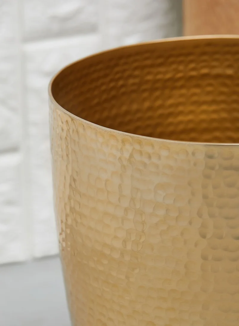 Premier Allegra Hammered Gold Waste Bin