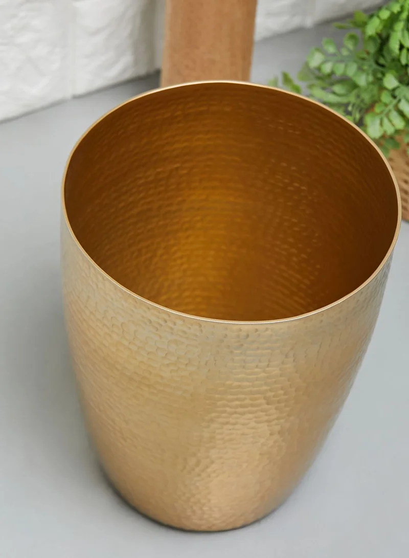 Premier Allegra Hammered Gold Waste Bin