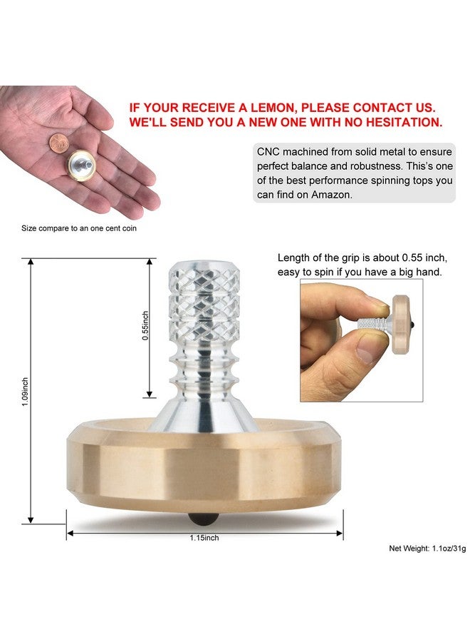 DjuiinoStar High Performance Spinning Top, Spins Forever (10 Minutes is Just A Piece of Cake for Skilled Adults), High End EDC Desktop Toy DST-808 - Image 3