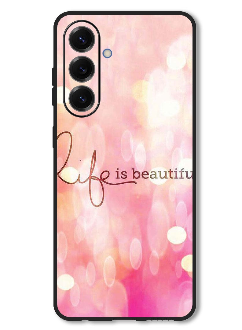Theodor Case Compatible with Samsung Galaxy M56 6.74 Inch Protection Shockproof Bumper Cover Life Is Beautiful - Image 1