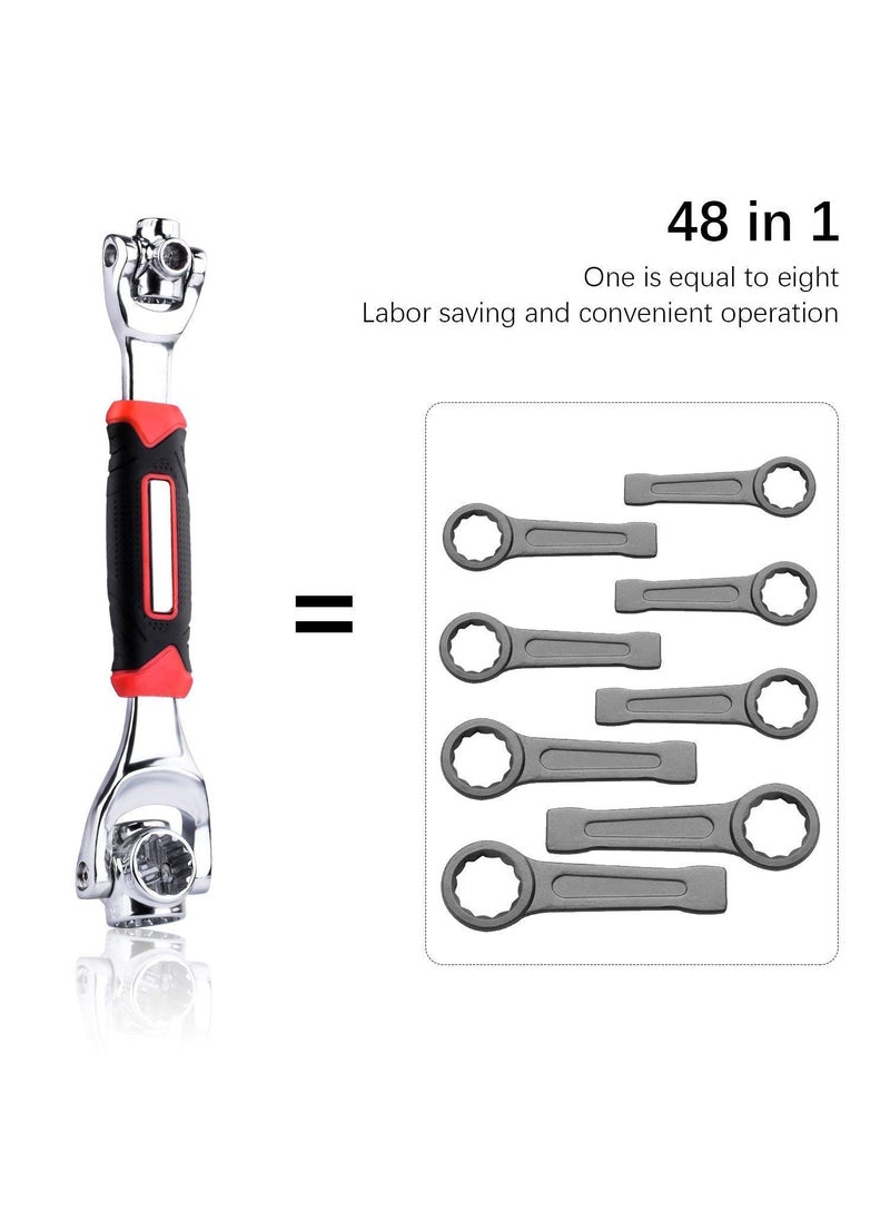 GOODMARTS GOODMARTS 48 Tools in 1 SelfAdjusting Socket Wrench with Adapter Handle Stainless Steel 360 Rotating Heads MultiSocket For Auto Home and MoreStandard Size Tiger Wrench  - Image 3