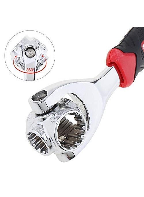 GOODMARTS GOODMARTS 48 Tools in 1 SelfAdjusting Socket Wrench with Adapter Handle Stainless Steel 360 Rotating Heads MultiSocket For Auto Home and MoreStandard Size Tiger Wrench  - Image 2