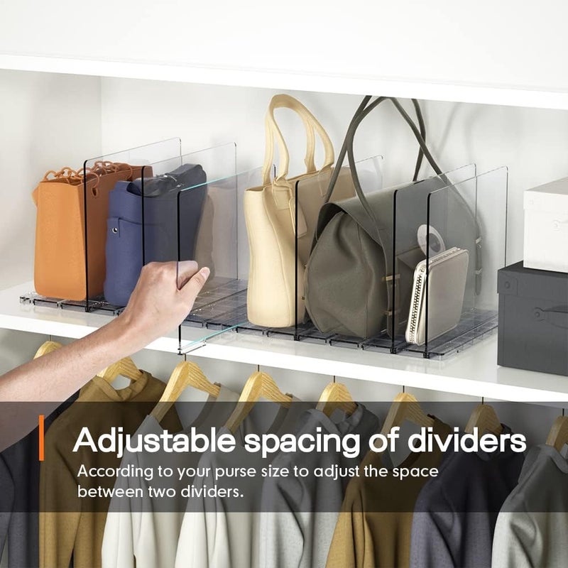Adjustable Clear Purse Organizer for Closet with Shelf Dividers - Image 4