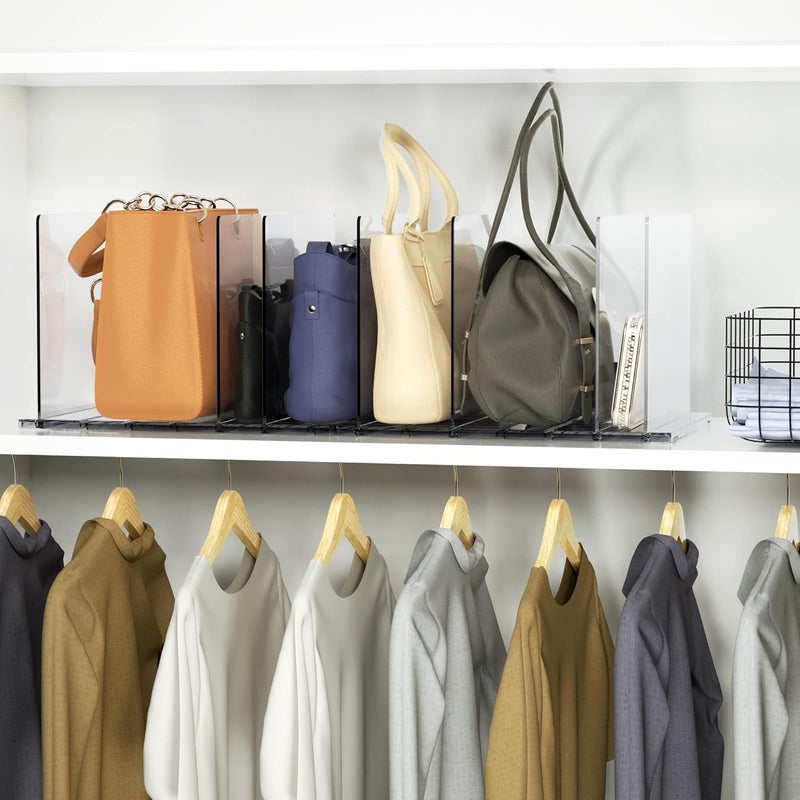 Adjustable Clear Purse Organizer for Closet with Shelf Dividers - Image 2