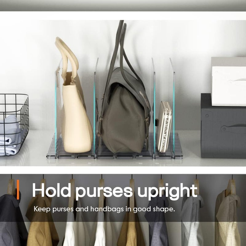 Adjustable Clear Purse Organizer for Closet with Shelf Dividers - Image 3