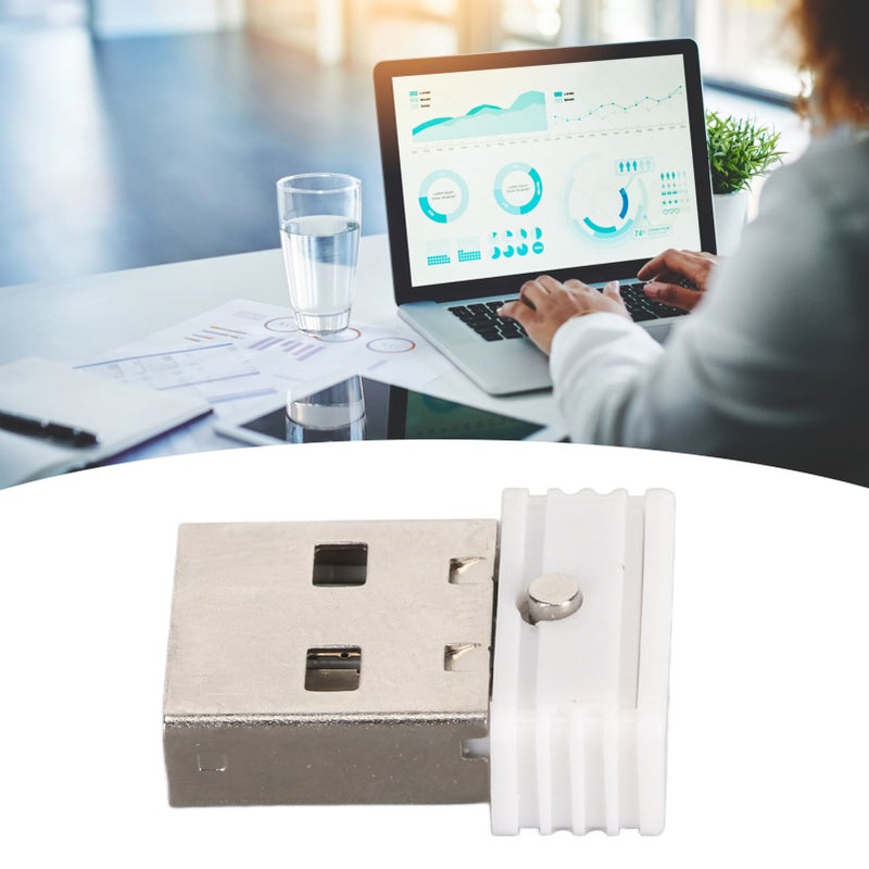 Mouse Jiggler Keep Screen Active Plug and Play USB Power Strong ABS Mouse Mover for Computer Meeting Gaming White - Image 3