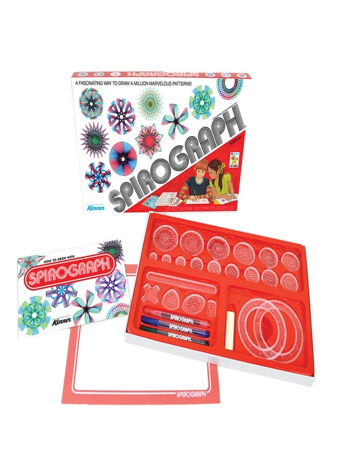 Spirograph Retro Deluxe Set - Arts and Crafts, Kids Toys, Art Supplies, Craft Supplies, Drawing Kit, Spiral Art, Reproduction of Classic Gear Design Kit, Pens, Design Sheet Included, Ages 8+ - Image 2