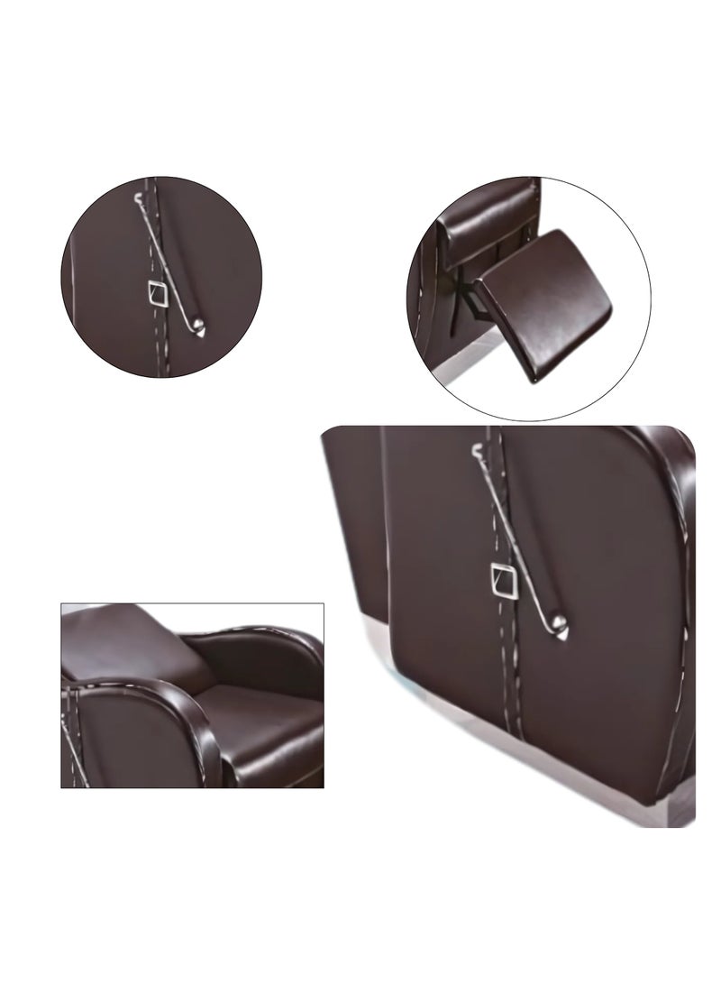 VINTAGE Beauty Salon Shampoo Backwash Unit Sink Station Tilting Ceramic Sink with Adjustable sink bowl & Comfortable gel neck rest (BROWN WHITE 9022) - Image 2