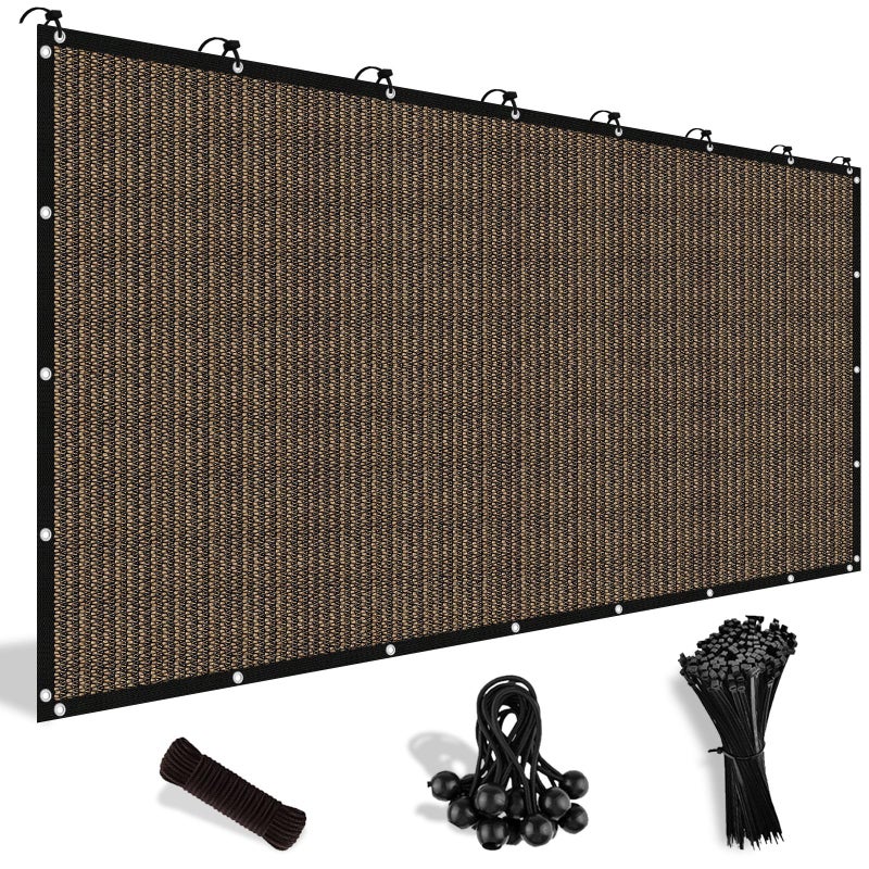 Shade&Beyond 90% Sun Shade Cloth with Grommets, 8' X 10' Pergola Shade Cover Canopy, Mesh Tarp Sun Screens for Patio, Outdoor, Garden, Backyard, Mocha - Image 1