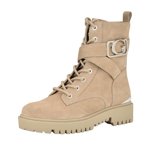 GUESS Women's ORANA Combat Boot, Taupe Suede 240, 7.5 - Image 1