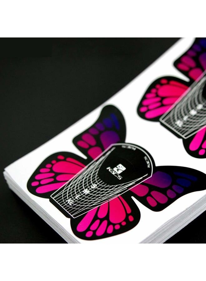 KADS 100pcs in 1 Roll Big Size Butterfly-shape Self Adhesive Gel Nail Extension Nail Forms for Acrylic Nails Tips - Image 4