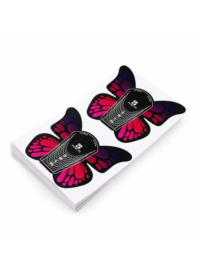 KADS 100pcs in 1 Roll Big Size Butterfly-shape Self Adhesive Gel Nail Extension Nail Forms for Acrylic Nails Tips - Image 3