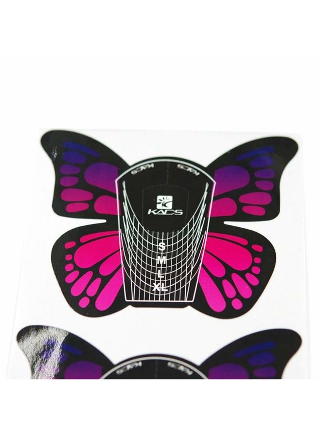 KADS 100pcs in 1 Roll Big Size Butterfly-shape Self Adhesive Gel Nail Extension Nail Forms for Acrylic Nails Tips - Image 2