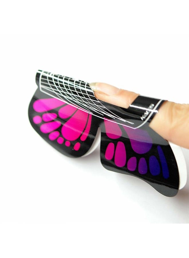 KADS 100pcs in 1 Roll Big Size Butterfly-shape Self Adhesive Gel Nail Extension Nail Forms for Acrylic Nails Tips - Image 1