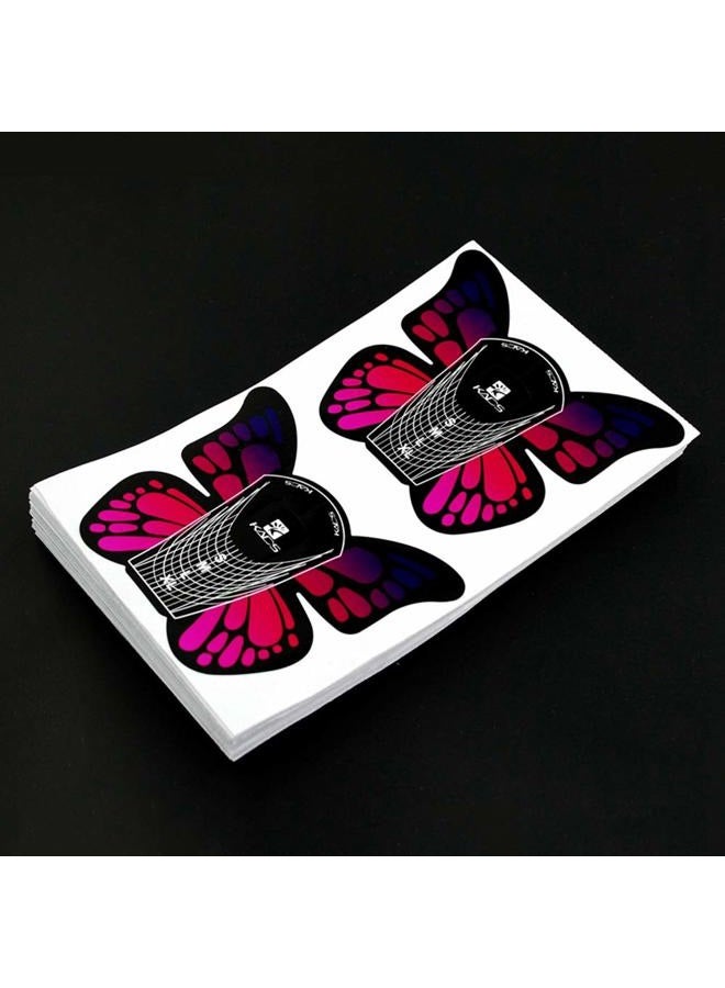 KADS 100pcs in 1 Roll Big Size Butterfly-shape Self Adhesive Gel Nail Extension Nail Forms for Acrylic Nails Tips - Image 5