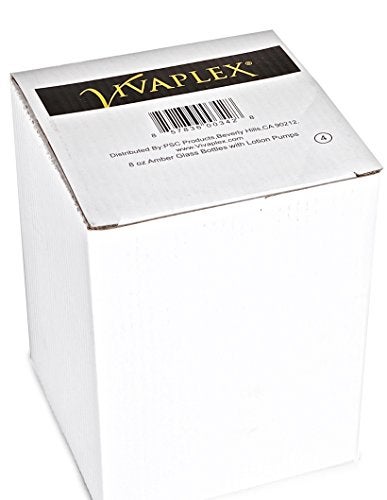 Vivaplex, 4, Large, 8 oz, Empty, Amber Glass Bottles with Black Lotion Pumps - Image 2