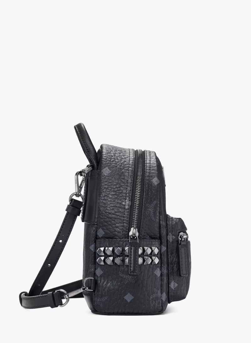 MCM Stark Bebe Boo Side Studs Backpack in Visetos - Image 4