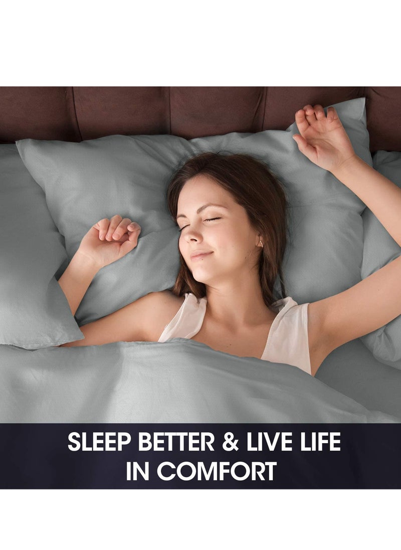 7 STARS HZM Bamboo Pillowcase Pair 400TC Cool, Anti-Allergic, Soft and Silky – White  - Image 4