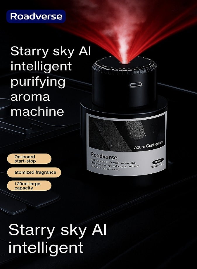 LIVVY Smart Starry Projection Car Aroma Diffuser - 120ml USB Rechargeable Humidifier & Air Freshener with LED Night Light, Automatic Scent Mode – Premium Azure Gentleman Edition – For Car, Home & Office - Image 5