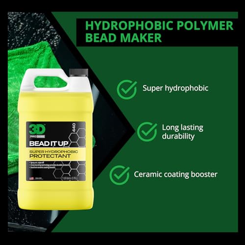 3D Bead It Up Ceramic Coating Booster Spray - Super Hydrophobic Bead Maker - Polymer Paint Protectant & Sealant 1 Gallon - Image 3