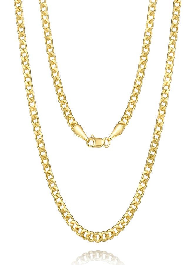 GYUYCW Classic Cuban Link Chain Necklace for Women 20in - Image 1