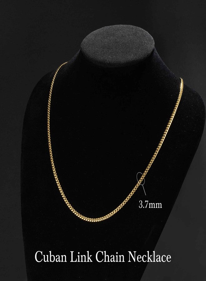 GYUYCW Classic Cuban Link Chain Necklace for Women 20in - Image 2