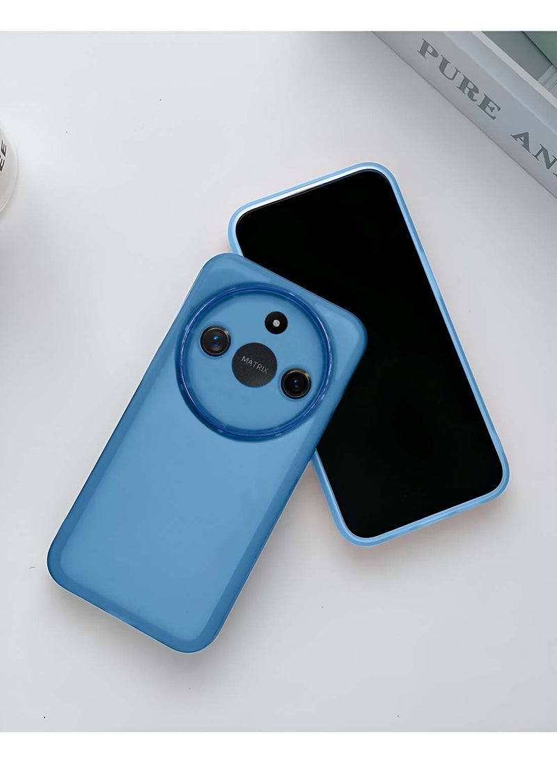 Honor X9c Smart 5G 2024 Soft Transparent TPU Silicone Ultra Thin Phone Stylish Electroplated Camera Border Back Case Cover - Blue