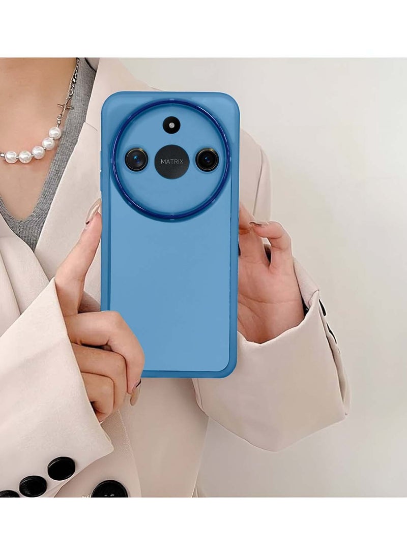 Honor X9c Smart 5G 2024 Soft Transparent TPU Silicone Ultra Thin Phone Stylish Electroplated Camera Border Back Case Cover - Blue