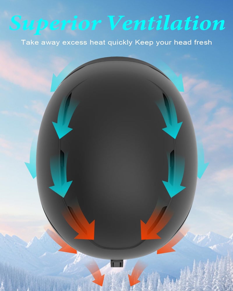 RIOROO Ski Helmet for Women Men, Safety Certified Snowboard Helmet with Shockproof ABS Hard Shell for Adults & Youth - Image 3