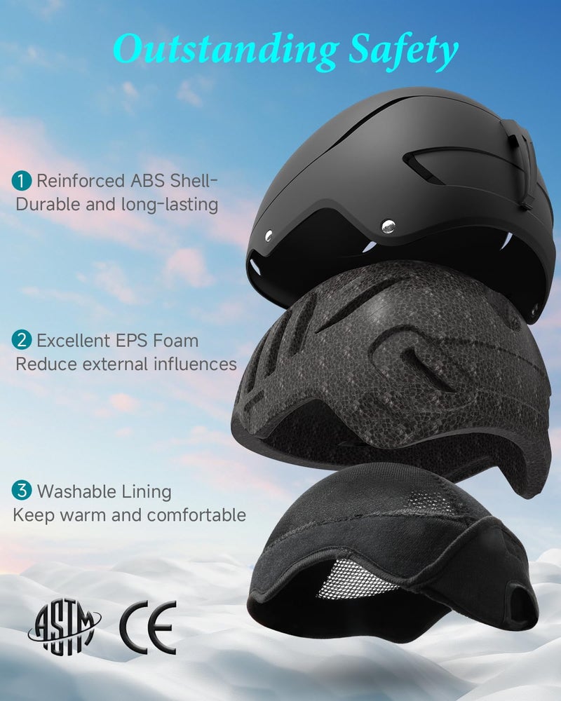 RIOROO Ski Helmet for Women Men, Safety Certified Snowboard Helmet with Shockproof ABS Hard Shell for Adults & Youth - Image 2