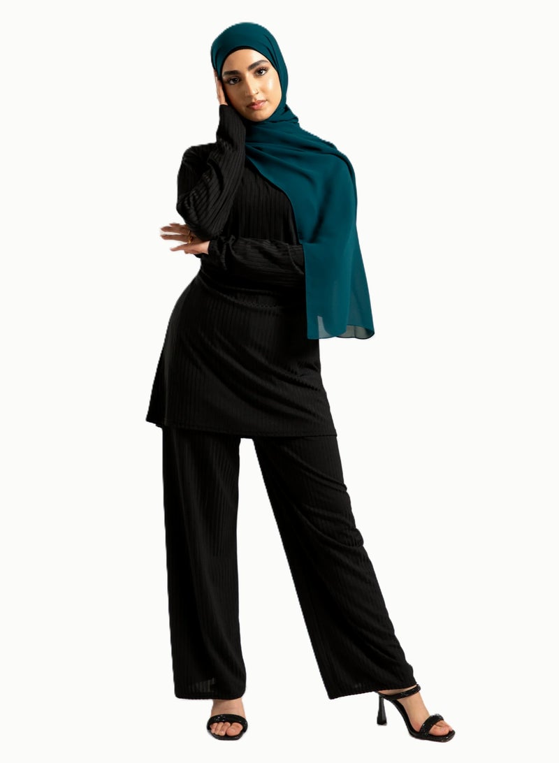 PERFECTORY Women Lightweight Solid Chiffon Hijab Shawl Soft Premium Abaya Shawl Wrap Scarves, Long Bridal Hijab Scarf- Turquoise - Image 4