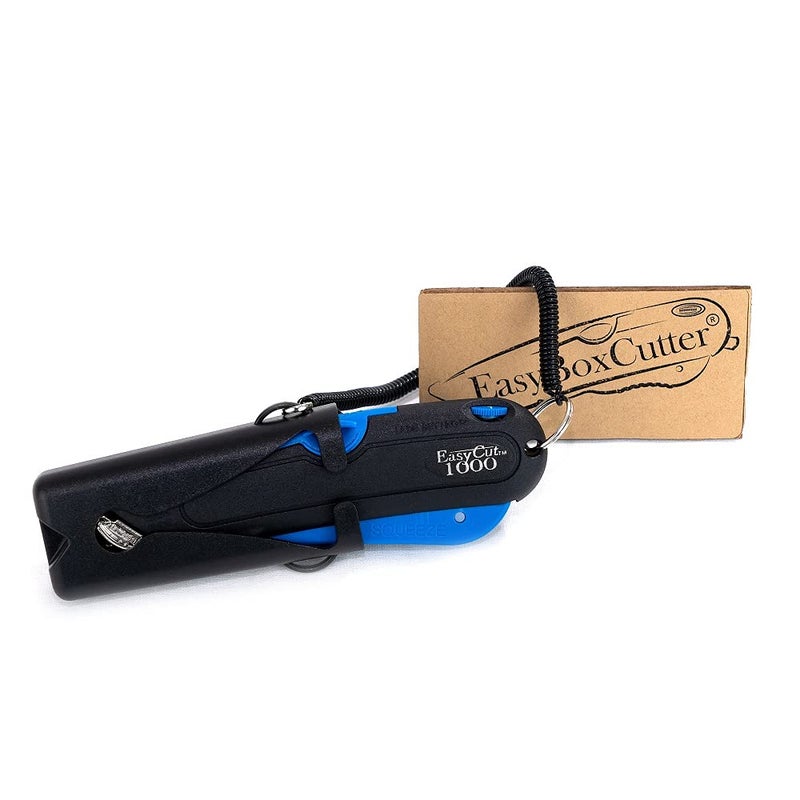 EasyCut 1000 Safe Retractable Box Cutting Utility Knife Blue 09780
