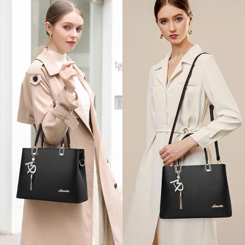 ToLFE Womens Purses and Handbags Shoulder Bags Ladies Designer Top Handle Satchel Tote Bag (Lizi Black) - Image 2