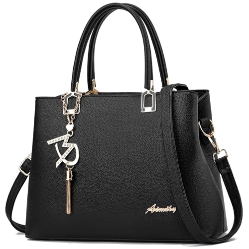 ToLFE Womens Purses and Handbags Shoulder Bags Ladies Designer Top Handle Satchel Tote Bag (Lizi Black) - Image 1