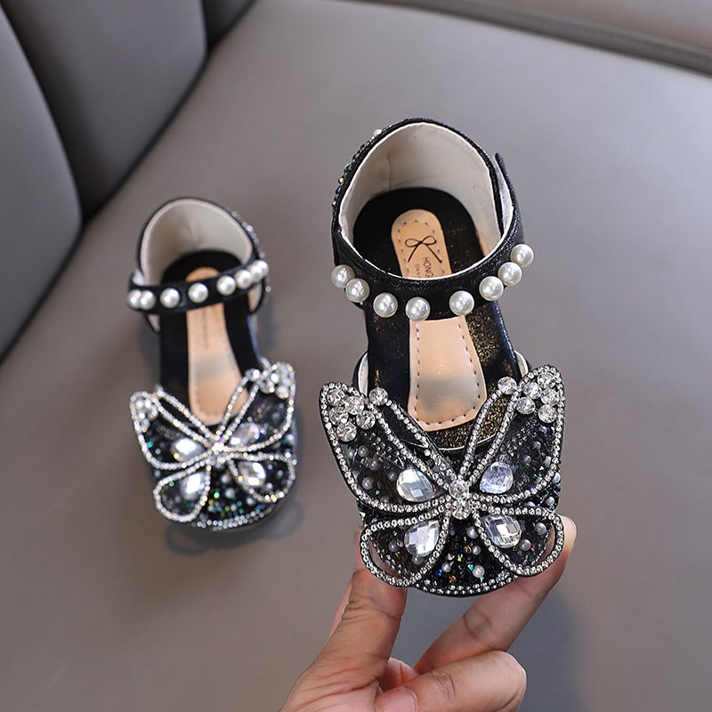 Princess Aisha Girls' Sandals 2022 Arrival Large Children'S Baby Little Girl'S Crystal Toe Soft-Soled Shoes - Image 5