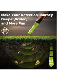 Excefore Metal Detector Handheld Pinpointer, IP68 Fully Waterproof 360° Search Pin Pointer Wand, High Sensitivity Detectors Treasure Pinpointing Finder Probe, Suitable for Adults & Kids (Green)  - Image 3