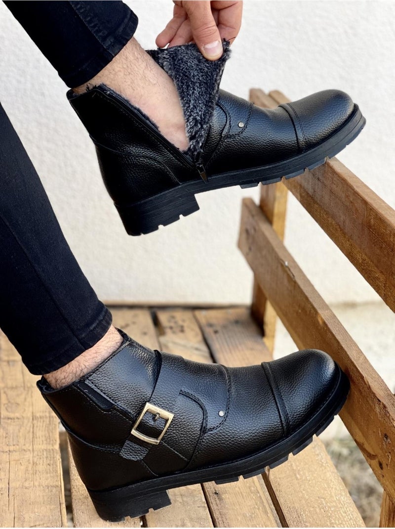 muggo M1001 Guaranteed Water & Cold Proof Fur Guaranteed Unisex Winter Zippered Boots Rubber Sole Sturdy Boots  - Image 1