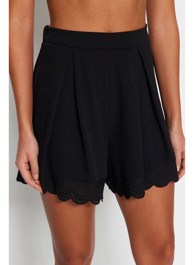 trendyol Black Woven Brode Detail Shorts & Bermuda TBESS23SR00039  - Image 3
