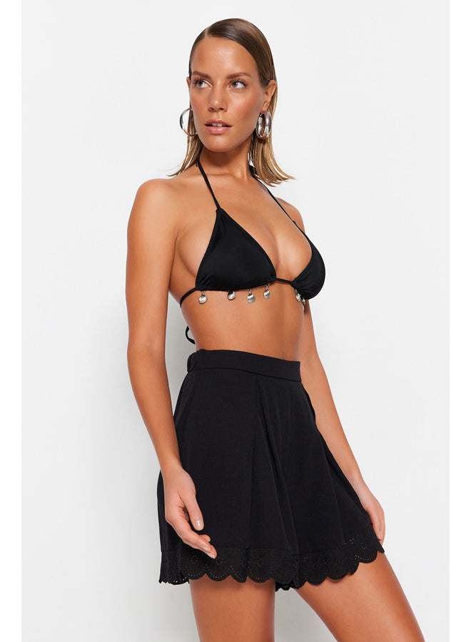 trendyol Black Woven Brode Detail Shorts & Bermuda TBESS23SR00039  - Image 2