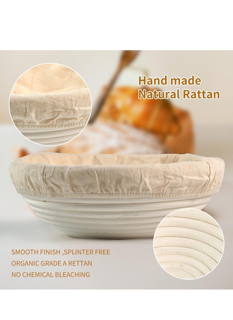 Furtey Sourdough Starter Kit Banneton Bread Proofing Basket Set, 1000ml/34oz Large Capacity Sourdough Starter Jar, with silicone bread sling, for Reusable Bread Making Baking Fermentation Supplies  - Image 4